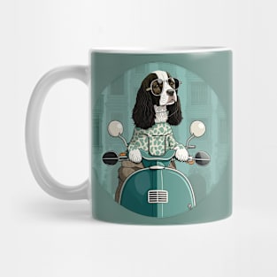 Super Cool Springer Spaniel on a Scooter 2 Mug